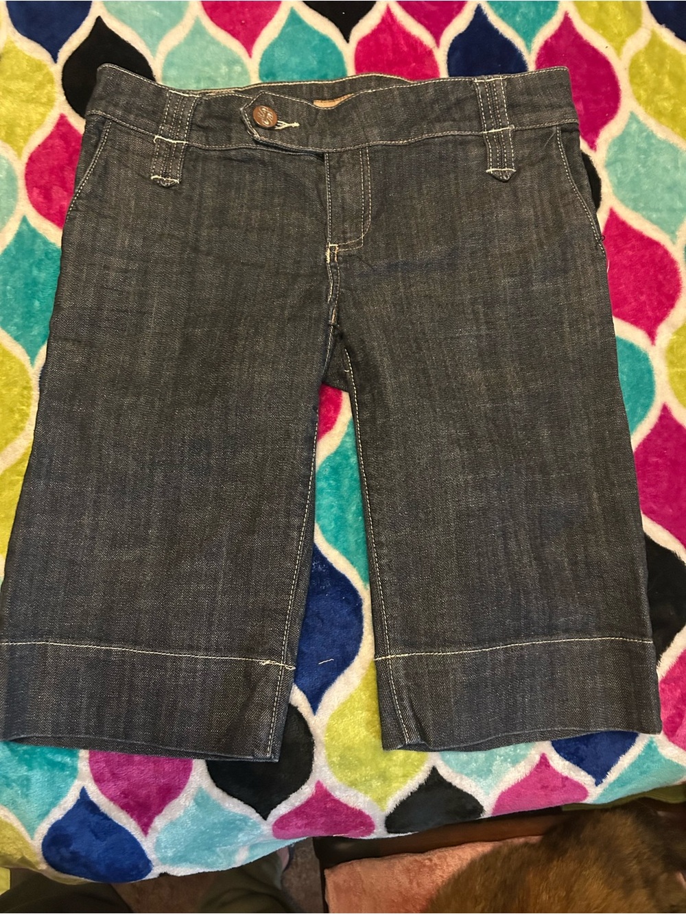 See Thru Soul Dark Blue Denim Bermuda Shorts
